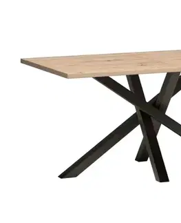 Jedálenské stoly KONDELA Koli 160/260 rozkladací jedálenský stôl dub artisan / čierna