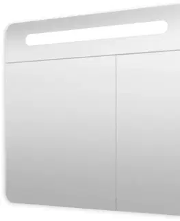 Kúpeľňové zrkadlá Naturel - Zrkadlová skriňa 80 cm, 2 dvere, 2x pánt, LED osvetlenie, zásuvka + vypínač, IP44 GALPIR80LED GALPIR80LED