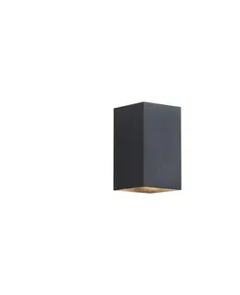 Nástenné osvetlenie Moderné nástenné svietidlo Gunmetal štvorcové 2-svetlá GU10 50mm - Sandy