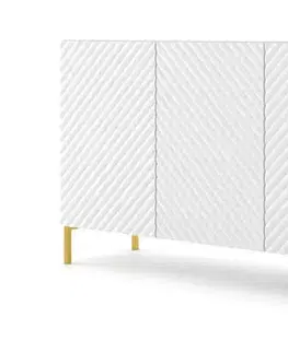 Komody ArtBm Komoda SURF 200 | 4D Prevedenie: Biely mat / zlaté nohy