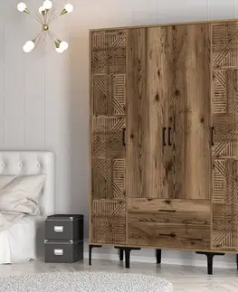 Šatňové skrine Šatníková skriňa Kumsal PTP - Walnut