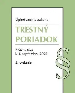 Trestné právo Trestný poriadok, 2 vydanie, 9/2025