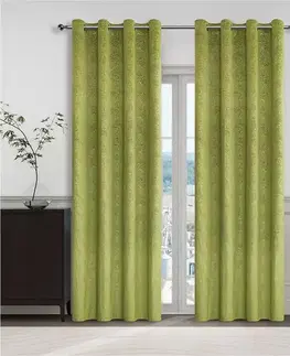 Závesy do spálne Záves na krúžkoch YC11935/280G/08/140x250 cm zelený