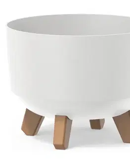 Kvetináče a truhlíky NABBI DGRL240 plastový kvetináč na nožičkách 23,8 cm biela