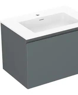 Kúpeľňový nábytok MEXEN/S - Orio kúpeľňová skrinka 70 cm s umývadlom Otis, 1 šuplík, grafit mat/biela mat 91A10-07047-1-BF66-W18M01