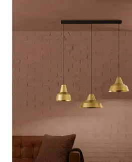 Svietidlá Eglo 390016 - Luster na lanku SAVARNA 3xE27/40W/230V zlatá 390016