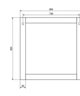 Kúpeľňové zrkadlá AQUALINE - FAVOLO zrkadlo v ráme 80x80cm, biela mat FV080