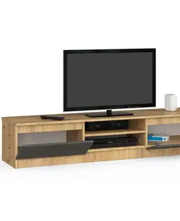 TV stolíky Dizajnový TV stolík ROMANA160, dub Artisan / grafit