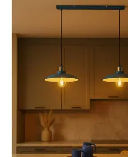 Svietidlá BRILAGI - LED Luster na lanku FLAMENGO 2xE27/60W/230V modrá BG72375
