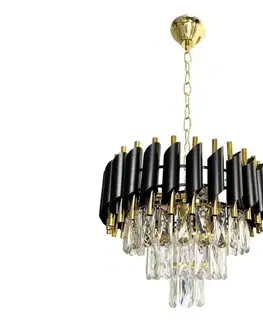 Svietidlá  Luster na reťazi CRISTAL 5xE14/40W/230V zlatá/čierna ML1634