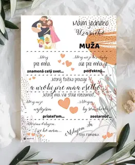 Tabuľky s venovaním (darčeky) Darčeky pre muža - Personalizované vyznanie lásky pre manžela - tabuľka