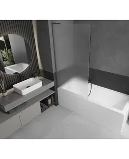 Sprchové dvere MEXEN/S - Next L vaňová zástena FIX 90 x 150, dekor, grafit metal 895-090-000-03-30-95