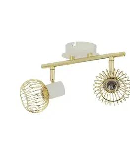 Nástenné svetlá Nástenná lampa 2xE14 26cm Oslo Strip biela/zlatá