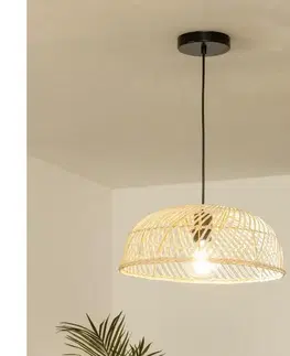Svietidlá BRILAGI - LED luster na lankovom závesení CERIA BOHO 1xE27/40W/230V priemer 40 cm ratan BG3987+EG781131