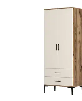 Šatňové skrine Šatníková skriňa Kumsal T - Walnut, Cream