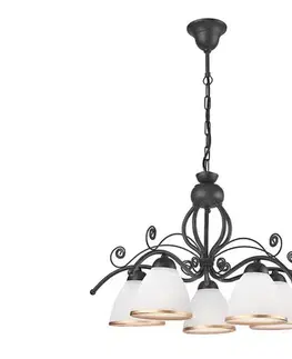 Svietidlá  Luster na reťazi RETRO II 5xE27/60W/230V antracit LM 5.51/antracyt