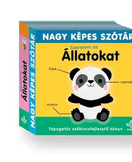 Leporelá, krabičky, puzzle knihy Szeretem az állatokat! – Tapogatós szókincsfejlesztő könyv - Sarah Lock