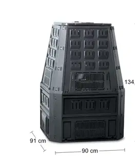 Kompostéry NABBI IKEL850C záhradný kompostér 850 l čierna