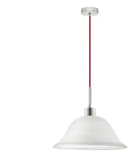 Svietidlá Eglo LED luster na lanku 1xE27/60W/230V biela/červená 1xEG32516+1xNSLA50010