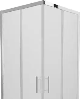 Vane MEXEN/S - Rio štvorcový sprchovací kút 80 x 80, mráz, chróm + vanička so sifónom Rio, biela 860-080-080-01-30-4510