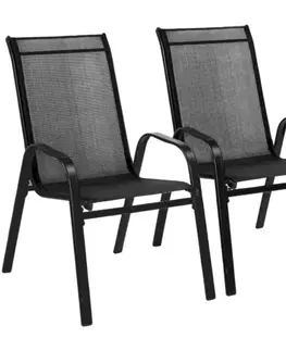 Záhradný nábytok Set stoličiek Stela, 55 x 70 x 92 cm, 2 ks, čierna