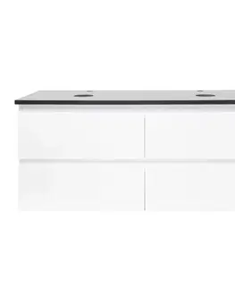 Kúpeľňový nábytok Kúpeľňová skrinka s krycou doskou SAT B-Way 119x50x45 cm biela lesk BWAY2120WTK BWAY2120WTK
