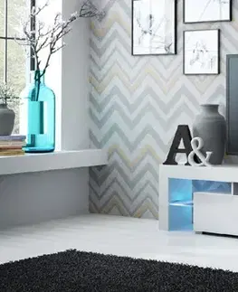 TV stolíky CAMA MEBLE Solo tv stolík biela / biely lesk
