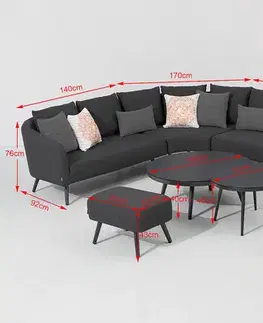 Luxusný zahradný nábytok Luxusná textilná zostava MELIA LIKA TEX (antracit)