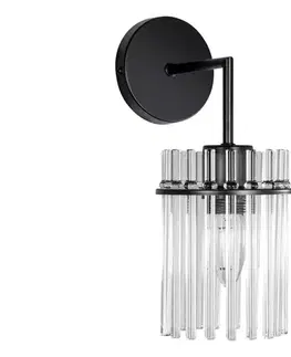 Svietidlá  Nástenná lampa 1xE27/60W/230V čierna/číra K-WBL032-1