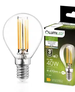 Dekoračné žiarovky Žiarovka LED  FIL 4W E14 470LM NB