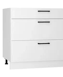 Kuchynské skrinky stojace Kuchynská skrinka Emily D90PC S/3 biely hrášok mat