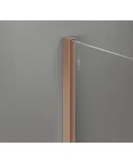 Sprchové dvere MEXEN/S - Kyoto-X Sprchová zástena WALK-IN 50 x 200, transparent 10 mm, meď kartáčovaná 800-050-101-65-00-X