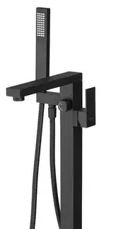 Kúpeľňové batérie SAPHO - CUBEMIX vaňová batéria do podlahy, čierna mat CM021B