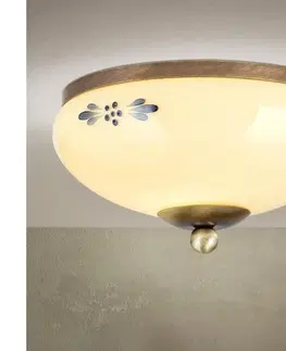 Svietidlá Orion - Stropné svietidlo LANDHAUS 1xE27/60W/230V pr. 21 cm bronz/béžová/modrá DL 7-672 Patina/champ-blau