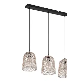 Svietidlá Reality - Luster na lanku LOVIS 3xE27/40W/230V čierny R31143036
