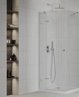 Vane MEXEN/S - Roma sprchovací kút 70x70, kyvný, číre sklo, chróm + vanička 854-070-070-01-00-4010