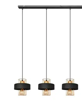 Svietidlá  Luster na lanku VOLTA 4xE27/15W/230V čierna/zlatá W-L 1377/4 BK+BR