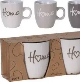 Hrnčeky a šálky Kinekus Hrnček kameninový 150 ml HOME sada 2 ks, mix farieb