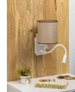 Svietidlá BRILAGI - LED Nástenná lampa NUBILA 1xE27/25W/230V + LED/3W biela/hnedá BG1559+BG1583