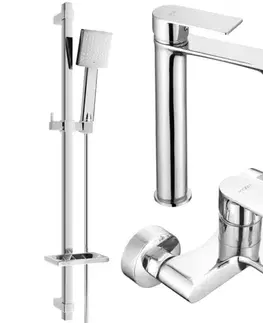 Sprchy a sprchové panely MEXEN/S - Royo DQ45 Set umývadlové a vaňové batérie s príslušenstvom, chróm 72213DQ45-00