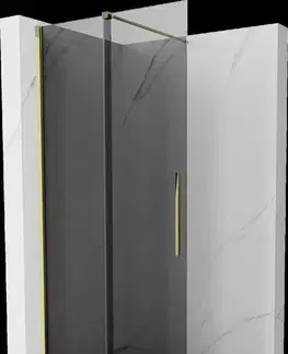 Sprchové dvere MEXEN/S - Velar Sprchová zástena posuvná Walk-in 110 x 200, grafit 8 mm, zlato 871-110-000-43-50