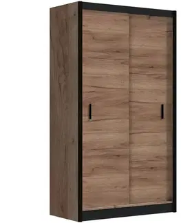Šatníkové skrine Skriňa Multi 120 craft/čierna
