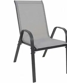 Záhradný nábytok Set stoličiek Stela, 55 x 70 x 92 cm, 2 ks, sivá