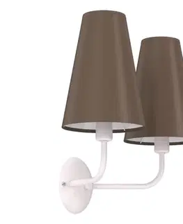 Svietidlá  Nástenné svietidlo TORTOLA 2xE14/15W/230V hnedé/krémové 3671
