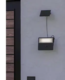 Svietidlá Eglo 901086-LED Solárne nástenné svietidlo PANETTIERI LED/8,7W/3,7 1800mAh IP44 čierne 901086