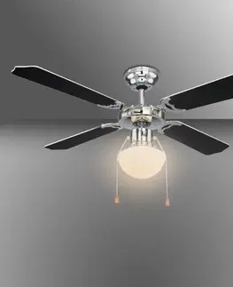 Moderné lampy do obývačky Stropný ventilátor s osvetlením 0309CSW 1*E27 PL1