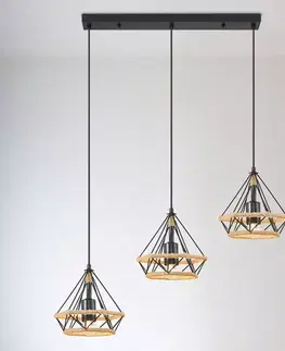 Moderné lampy do obývačky Luster 2200134-3 BLACK PAINTED LW3