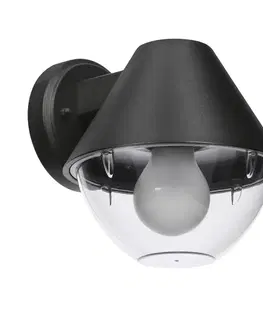 Nástenné svetlá Nástenná lampa Hendera záhradná 20,5x17,5 čierna 1x40W E27 kužeľové tienidlo IP44