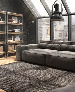Veľké pohovky DELIFE Veľká pohovka Sirpio XL 270x130 cm mikrovlákno khaki-hnedá s taburetom