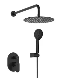 Kúpeľňové batérie Rubineta Rubineta - ULTRA-2F BLACK, podomietkový sprchový set vrátane príslušenstva OLBA625057